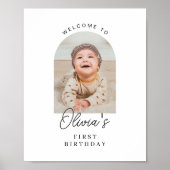 Minimalist Boho Boy Girl ANY AGE Birthday Welcome Poster (Voorkant)