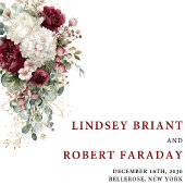 Minimalist Boho Burgundy Gold Rose Paper Napkins Servet