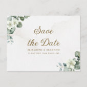 Minimalist Boho Eucalyptus & White Floral Briefkaart (Voorkant)