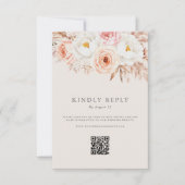 Minimalist Boho Fall Floral Wedding RSVP Kaartje (Voorkant)