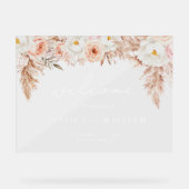 Minimalist Boho Fall Floral Wedding Welcome Acryl Bord (Voorkant)