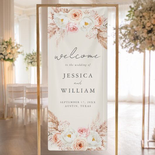 Minimalist Boho Fall Floral Wedding Welcome Spandoek