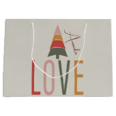 Minimalist Boho gepersonaliseerd met naam Kerstmis Groot Cadeauzakje (Voorkant)