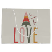 Minimalist Boho gepersonaliseerd met naam Kerstmis Groot Cadeauzakje (Achterkant)