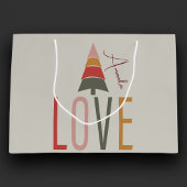 Minimalist Boho gepersonaliseerd met naam Kerstmis Groot Cadeauzakje