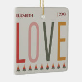 Minimalist Boho gepersonaliseerd met naam Kerstmis Keramisch Ornament (Rechts)