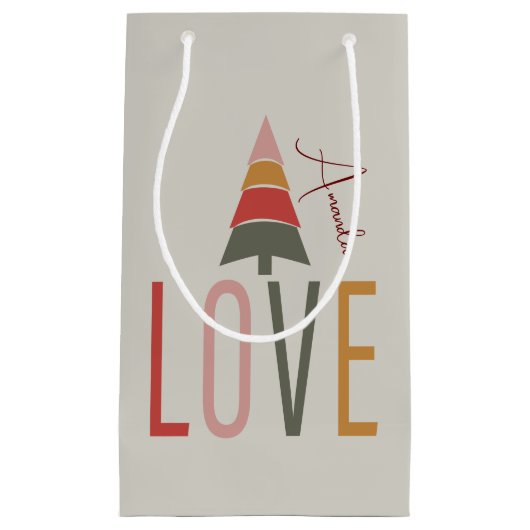 Minimalist Boho gepersonaliseerd met naam Kerstmis Klein Cadeauzakje (Voorkant)