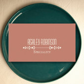 Minimalist boho leaves frame pastel earthy QR code Visitekaartje