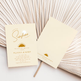 Minimalist Boho Little Ray of Sunshine Baby shower Kaart