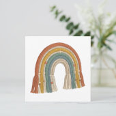 Minimalist Boho Macramé Rainbow Bedankkaart (Staand voorkant)