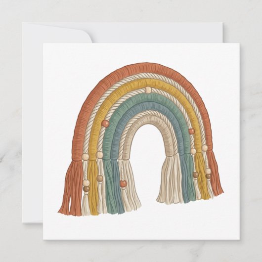 Minimalist Boho Macramé Rainbow Bedankkaart (Voorkant)