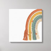 Minimalist Boho Macramé Rainbow Canvas Afdruk (Voorkant)