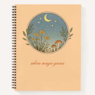 Minimalist Boho Moon Design Notitieboek