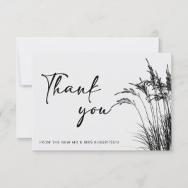 Minimalist Boho Pampas Grass zwart & wit dank Kaart