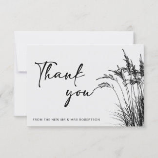 Minimalist Boho Pampas Grass zwart & wit dank Kaart