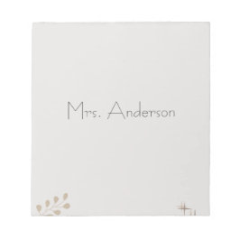 Minimalist Boho Personalized Teacher Notepad Notitieblok