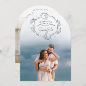 Minimalist Boho Photo Save the Date Kaart (Voorkant / Achterkant)