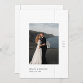 Minimalist Boho Photo Wedding Kaart (Voorkant / Achterkant)