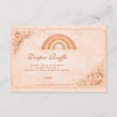 Minimalist Boho Rainbow Diapper Raffle Informatiekaartje (Voorkant)