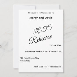 Minimalist Boho Rehearsal Invitation card