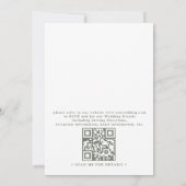 Minimalist Boho Sage Floral Modern QR Code Wedding Kaart (Achterkant)