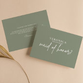 Minimalist Boho Sage Green Maid of Honor proposal