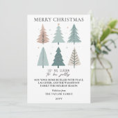 Minimalist Boho Scandi-Style Christmas Tree Feestdagenkaart (Staand voorkant)