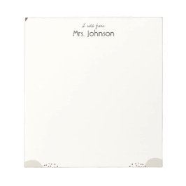 Minimalist Boho Teacher Notepad Notitieblok