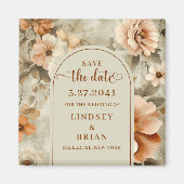 Minimalist Boho Terra Cotta Beige Sage Save Date Magneet (Voorkant)