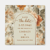 Minimalist Boho Terracotta Ivory Olive Save Date Magneet (Voorkant)