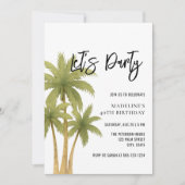 Minimalist Boho Tropical Summer Adult Birthday Kaart (Voorkant)