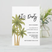 Minimalist Boho Tropical Summer Adult Birthday Kaart (Staand voorkant)
