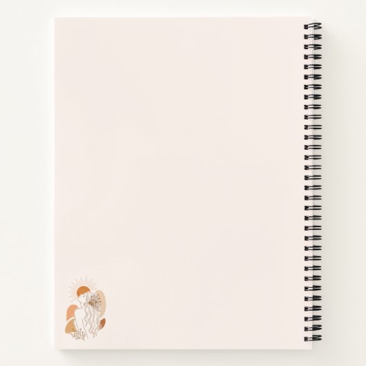 Minimalist Boho Woman Art Notebook Notitieboek (Achterkant)