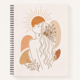 Minimalist Boho Woman Art Notebook Notitieboek