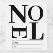 Minimalist Bold Black and White Christmas Wijn Etiket (Enkel label)