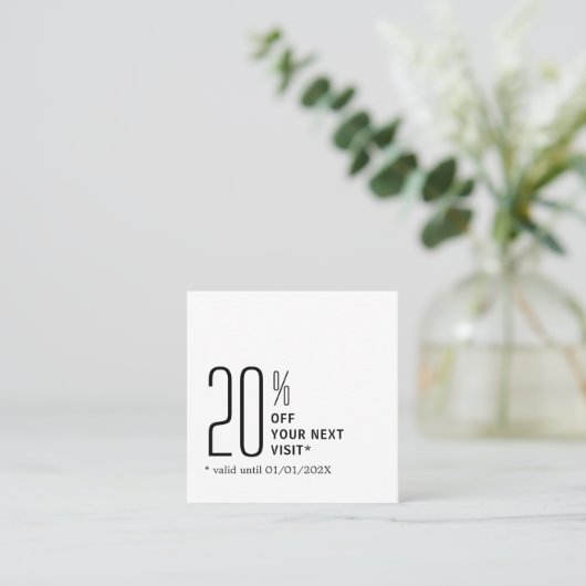 Minimalist Bold Black White Coupon (Staand voorkant)