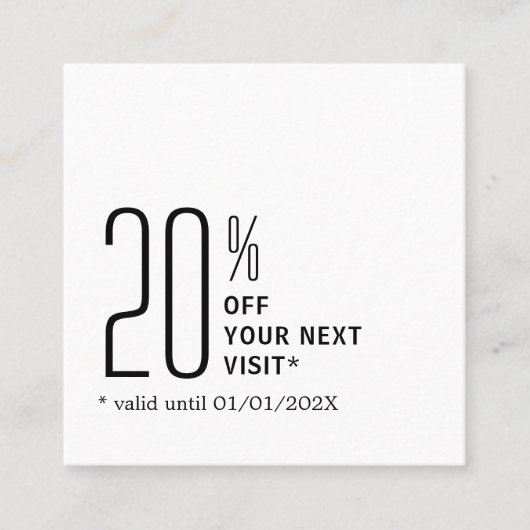 Minimalist Bold Black White Coupon (Voorkant)