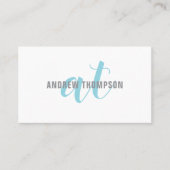 Minimalist Bold Blue Grey White Consultant Visitekaartje (Voorkant)