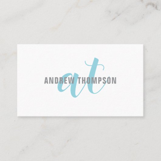 Minimalist Bold Blue Grey White Consultant Visitekaartje (Voorkant)