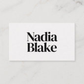 Minimalist Bold Editorial Style QR Code White Visitekaartje (Voorkant)