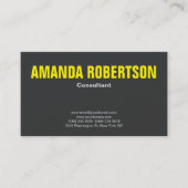 Minimalist Bold Professional Plain Yellow Grey Visitekaartje (Voorkant)