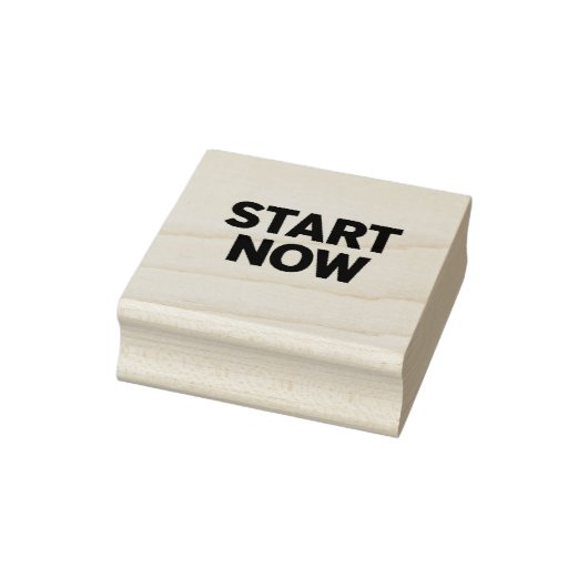 Minimalist bold start now text rubberstempel (Stempel)