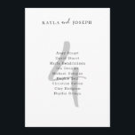 Minimalist Bold Wedding Table Number 4 Card Kaart<br><div class="desc">This is elegant black and white bold table number four sign for wedding with editable guest list. You can add your names and guest list. If you wish to change background color, font and table number color or make other changes to the template - it can be done easily, just...</div>