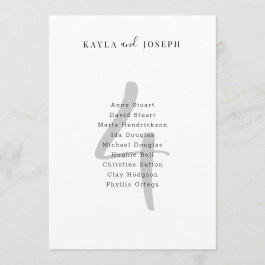Minimalist Bold Wedding Table Number 4 Card Kaart (Voorkant)