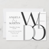 Minimalist Bold Zwart Wit Grijs Kaart (Voorkant)