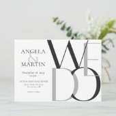 Minimalist Bold Zwart Wit Grijs Kaart (Staand voorkant)