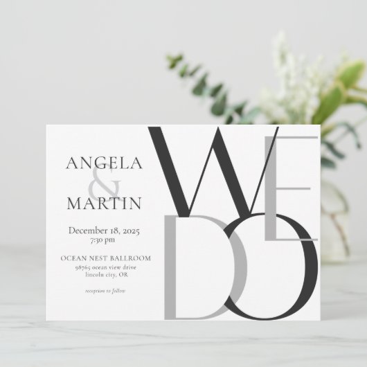 Minimalist Bold Zwart Wit Grijs Kaart (Staand voorkant)