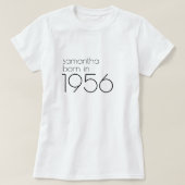 Minimalist Born in 1956 70th Birthday Party T-shirt (Design voorkant)