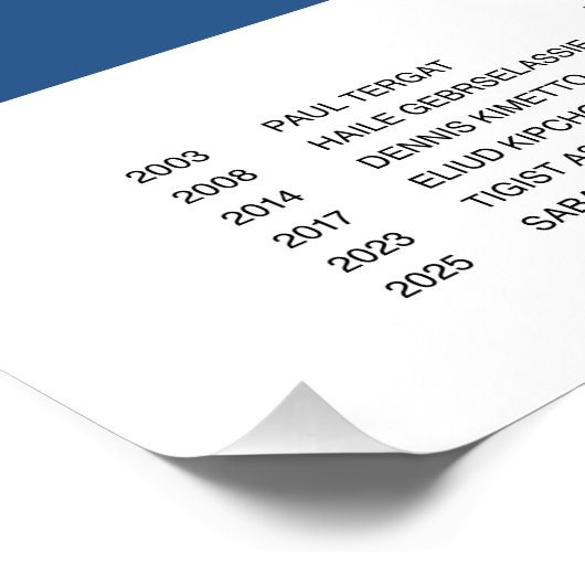 Minimalist Boston Marathon Line Print Perfect Poster (Hoek)