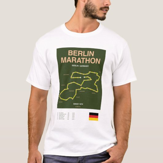 Minimalist Boston Marathon Line Print T-shirt (Voorkant)